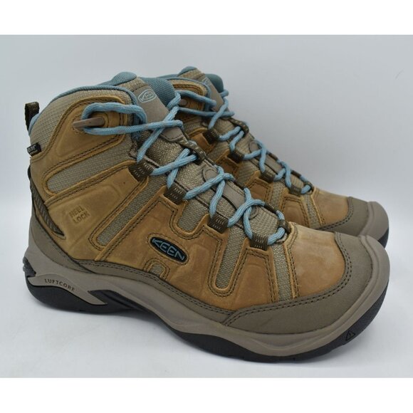 Keen Women Size 9.5 Circadia Mid Toasted Coconut Leather Waterproof Hiking Boots - Picture 5 of 13